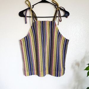 Madewell Texture & Thread Crochet Rainbow Top
